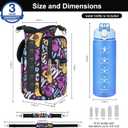 Magnetic Gym Bag with 27 oz Gym Bottle, Water Bottle Holder Pouch Carrier Bag with Adjustable Strap, Side Pockets, for Outdoor Workout (Pattern)
