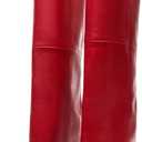 KaroNairy Fold Over Boots For Women Pointed Toe Knee High Boot Stiletto Heel Wide Calf Booties Long Boots Tall Boots (7.5, Red)