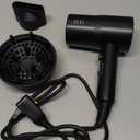 FUNTIN Hair Dryer, Blow Dryer with Diffuser Brush Comb for Women 4C Thick Curly Hair 1800w-Professional Black (Rose Golden Black)