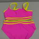 BMJL Women's High Waisted Bikini Sets Sporty Two Piece Swimsuits Color Block Cheeky High Cut Bathing Suits (S, Rose Red011)