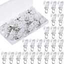 Barydat Curtain Track Roller Hooks Rail Pulleys Runners Plastic Ceiling Gliders Window Rod Dual Wheel Roller Carriers Mounted Curtain Track for Window Rail Rod Room Dividers (60 Pcs)