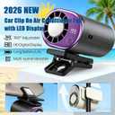 Clip On Air Conditioner Fan, 199 Speeds & 16°C Cooling (Black) | Premium ABS for Car/Office/Bed/Beach, 20dB Ultra-Quiet, 2000mAh Battery, 360° Rotation, USB-C, LED Display, Secure Clip