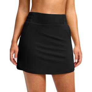 SANTINY Golf Skirts for Women 4 Pockets with Short High Waisted Stretchy Tennis Skirt Athletic Skorts for Woman Casual Summer (Black, S)