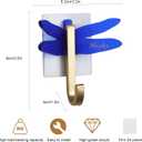 2 x S.T.D Bathroom Hooks, for Hanging Clothes, Towel, Hat, Bags, Key, Coat, Miscellaneous, Hook - Dragonfly 4 Colors Acrylic (Frosted) Family Decor Self-dhesive Hanging Hook4Pack