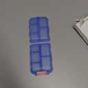 New Foldable & Double Protection Portable Weekly Pill Organizer 2 Times A Day with Etched Labels, AM PM 7 Day Week Medicine Box, Daily Travel Pill Case Dispenser for Vitamin, Supplement - Clear Blue