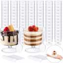 100 Pack Clear Plastic Dessert Cups with Spoons 2 oz Mousse Cup Parfait Cups Clear Dessert Cups, Disposable Appetizer Cup,Dessert Shooter Cups for Home Party Wedding Drinking Dessert Ice Cream