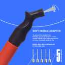 SPORTBIT Ball Pump for Sports Balls - Push & Pull Inflating System - Hand Pump for All Exercise Balls - Volleyball Pump, Basketball Inflator, Football & Soccer Ball Air Pump - Goes with 5 Needles Set