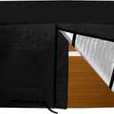 Insulated Hot Tub Cover with Insulation,Hot Tub Thermal Blanket,Winter Protection Spa Cover, Inflatable Waterproof Cap for Energy Efficient Full Coverage Dustproof (76x76x35, Black)