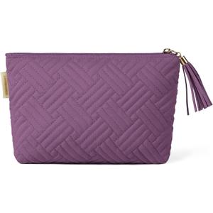 BAGSMART Small Cosmetic Bag, Elegant Roomy Makeup Bags,lipstick pouch,Zipper Pouch,Great Gifts for Women,Travel Waterproof Toiletry Bag Accessories Organizer Gifts (Purple-1 pcs)