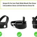 2 x Reusable Replacement Straws,Compatible with Iron Flask Sports Water Bottle 40 Oz,With Carabiner Straw Lid And Narrow Straw Lid Tumbler -6 PBA-Fre Straws and 1 Cleaning Brush