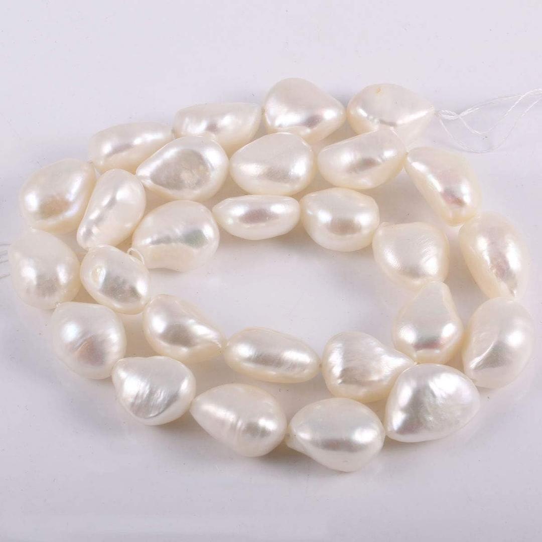 Natural Pearl Freshwater Cultured Pearl Beads for Jewelry Making Punch Loose Beads Handmake DIY for Jewelry Making DIY Women Necklace Bracelet 10-11 mm Color White 14 inches