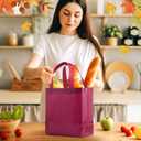 Wesnoy 18 Pcs 36 Pcs Thanksgiving Non Woven Fall Gift Bags with Handles Reusable Party Favor Goodie Bags Bulk, Autumn Rainbow Color Tote for Women Wedding Birthday Bridal Shower Decoration (Orange)