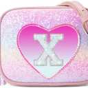 OYLOLA Birthday Gifts for Girl Initial Girls Purse Toddler Purse Kids Purses Toddler Girl Gifts Heart Purses for Girls Colored X