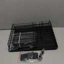 SNTD Dish Drying Rack - Small Dish Rack for Kitchen Counter, Stainless Steel Dish Drainer with Utensil Holder and Drainboard, 11" W x 15" L (Black)