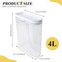 4 Pack Cereal Containers, Airtight Food Storage Containers with Pour Spout, PET Plastic Pantry Canisters for Cereal Rice Flour Sugar, BPA-Free Kitchen Organizers, Sealed Dry Food Containers