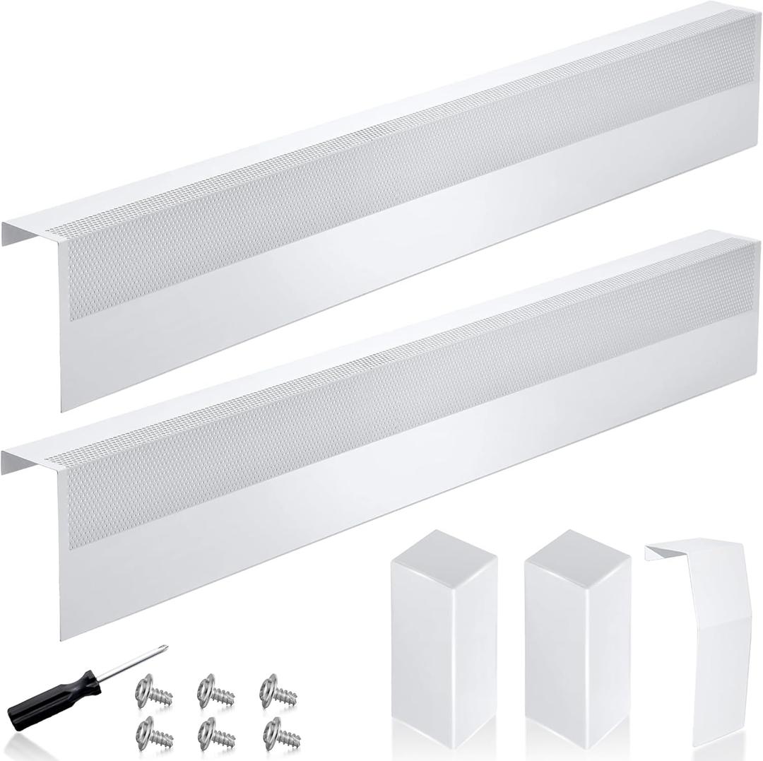 Baseboard Heater Cover, 3FT-6FT Retractable Galvanized Steel Easy Slip-On Baseboard Heater Cover, with Left and Right End Covers, Suitable for Bathroom and Hydronic Home Heating Systems