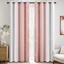 MIULEE Ombre 100% Blackout Curtains, Pink and Greyish White Full Room Darkening Thermal Insulated 84 Inches Long Drapes for Kids Bedroom/Living Room Grommet Window Treatments Modern 52Wx84L, Set of 2