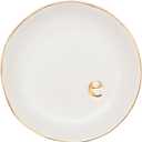 COLLECTIVE HOME - Ceramic Jewelry Tray, Decorative Trinket Dish for Rings Earrings Necklaces Bracelet Watch Keys, Birthday Mother's Day for Women, 4.75", White Surface (E) (E)