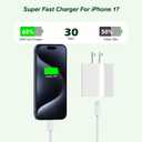 iPhone 17 16 Charger Fast Charging,2Pack 6FT USB C to C iPhone Apple Charging Woven Cable Cord 20W Wall Charge Type C Block for Apple iPhone 17 Pro Max/17E/Air/16 Plus/16ProMax/15,iPad Pro/Air/AirPods