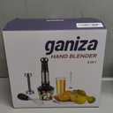 Ganiza Immersion Blender 5 in 1 Hand Blender Max 1000W Heavy Duty Motor, 16 Speed Mode Handheld Blender Stainless Steel Blade With 800ml Mixing Beaker, 600ml Chopper, Whisk and Milk Frother