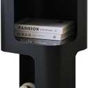 Modern Side Table,Small end Table for Small Spaces,Metal nightstand with Storage Shelf,Space-Saving Bedside Table Accent Table Drink Tables for Living Room,Bedroom.No Assembly Required (Black Trumpet)