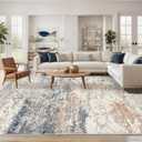 Art&Tuft 9x12 Area Rug, Anti-Slip Backing Abstract Washable Area Rugs 9x12 Living Room, Stain Resistant Rugs for Living Room, Foldable Machine Washable Rug (9'x12', Blue)