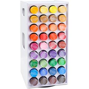 SANFURNEY Craft Paint Storage Rack, 72 Holes Spinning Paint Storage Tower, 2oz Craft Paints Organizer Holder Stand