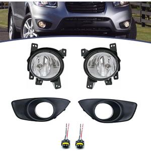 For Hyundai Santa Fe 2010-2012 Fog Lights Front Lower Lamps Protective Covers Belt Conector Left&Right