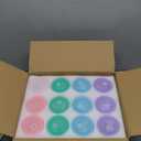 Joyclub 12pcs Glass Cups with Acrylic Lids and Straws 16 oz Can Shaped Glass Iced Coffee Cups with Lids and Straws, Cute Tumbler Cup Drinking Glasses for Smoothie Whiskey Boba Soda Tea Gift (Multicolor Light 12 Pack)