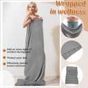Infrared Sauna Blanket Towel Inserted, 35 x 70Cotton Sweat Absorbent Mat, Reusable Machine Washable Cover for for Home Spa, Gym, Pool, Sauna Blanket Accessories(Gray)