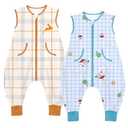 NOUJULOUN Toddler Sleep Sacks Sleep Sack 9-24 Months with legs Cozy comfy Baby Warable Blanket with 2-Way Zipper (2T-3T)