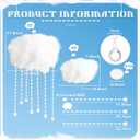 51 Pcs Artificial Cloud Props Ceiling Cloud Decorations with Sun Catching Crystals 3D Hanging Fake Clouds Cotton for Bedroom Living Room Ceiling Baby Shower Party Wedding DIY Hanging Ornament