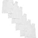 bambini Baby Boys Girls Unisex 6-Pack Sleeveless T-Shirts Tanks, White, Medium 19-26 Lbs