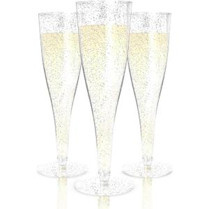 Prestee 24 Champagne Flutes Plastic - Disposable Flute - Silver Glitter Plastic Glasses for Parties - Mimosa Bar, Wedding, Shower Party, New Years Eve Party Supplies 2025 (Silver) (24 Count (Pack of 1)) Prestee 24 Champagne Flutes Plastic - Disposable Flute - Silver Glitter Plastic Glasses for Parties - Mimosa Bar, Wedding, Shower Party, New Years Eve Party Supplies 2025 (Silver) (24 Count (Pack of 1))