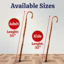 Dress Up America Classic Wooden Costume Cane Lightweight Vintage Gentleman Walking Stick Kids 32 & Adult 35.5 Victorian, Magician, Formal, Halloween & Cosplay Accessory