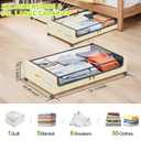 Molutsody Under Bed Storage with Wheels, 2-Pack Underbed Storage Containers with Clear Lids, Under Bed Shoe Storage Organizer, Rolling Under Bed Storage for Clothes Shoes Blankets (Beige)