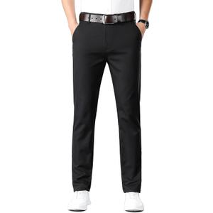 ESSYSHE Mens Slim Fit Flat Front Dress Pants Wrinkle Free Khaki Pants 36 W 28 L (Black)