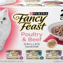 Purina Fancy Feast Grilled Wet Cat Food Poultry and Beef Collection Wet Cat Food Variety Pack - (Pack of 24) 3 oz. Cans, Best Before July 2026