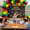 61Pcs Happy Juneteenth Bulletin Board Decorations Set June 19th Freedom Day Classroom Door Wall Chalkboard Decor for Classroom School African Afro American Festival Supplies