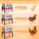 TGEYD 50LB Large Automatic Chicken Feeder – 8 Feeding Ports, No-Waste Poultry Feeder, with Adjustable Legs & Locking Lid