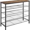 5-Tier Shoe Rack Organizer, Metal Mesh Shoe Storage Shelf, for Entryway, Hallway, Closet, Dorm Room, Industrial, Rustic Brown