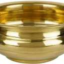 PARIJAT HANDICRAFT Ethnic Design Decorative Brass Urli Traditional Bowl Showpiece 4 Inch Width, Golden