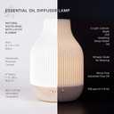 Sacred Lotus Love Ceramic Essential Oil Diffuser Ultrasonic Aroma Diffuser with Wood Base, Ambient LED Light and Timer Settings