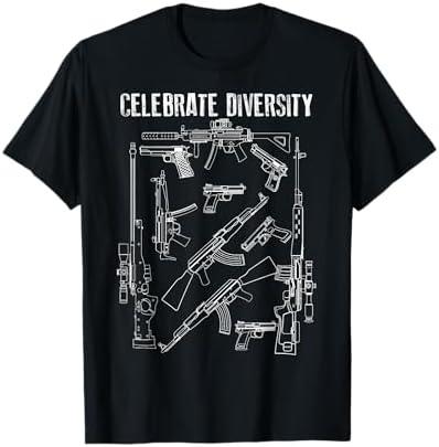 Celebrate Diversity | Cute Black Firearm Owners Funny Gift T-Shirt,Size 5XL