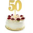 ZHENGYE Gold bling bling Happy Birthday cake topper - 50 Anniversary/Birthday Cake Topper Party Decoration (50th)