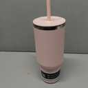 Hydro Flask Travel Tumbler with Handle, Lid and Straw - Insulated Stainless Steel in 40 Oz Tonal Trillium Pink