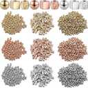3000 Pieces Assorted Spacer Beads Include 1500 Faceted Rondelle Cube Column, 900 Round Ball, 600 Square Charm Loose Spacer Bead for DIY Jewelry (Gold, Sliver, Rose Gold) (Silver)
