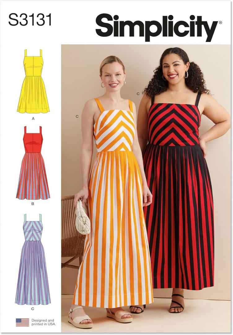 Simplicity SS3131AA Misses' Fitted Dress Sewing Pattern Packet, Design Code S3131, Sizes 10-12-14-16-18