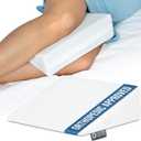 5 STARS UNITED Small Knee Pillow for Side Sleepers  Wedge Firm Foam Support for Belly, Back & Knees  Compact Maternity Cushion for Travel & Pregnancy Relief, White