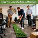 Wekin Indoor Putting Green Mat with 2 Putters, 2 Balls,12 Hole Covers, Golf Training Mat for Party Game, Great Gifts for Men, 10.5 feet x 1.5 feet